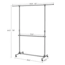 SONGMICS Perchero Barra para Colgar Ropa, Color Gris, 113-198 cm - Aprox. (101-163)*(113-198)*49 cm - Ver 6