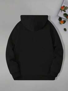 Nuevo suéter con capucha masculina con patrón navideño sudadera de moda con capucha casual otoño - invierno abrigo masculino - Negro - Ver 3