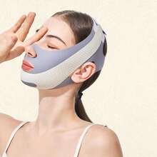 Thin Face Bandage V Line Face Lift Tightening Mask Double Chin Tightener Facial Wrinkles Anti Sagging Facial Massager Skin Care - 灰色 - 查看 6