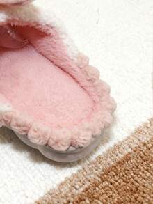 Pantuflas para mujer con diseño de capucha de conejo, pantuflas de interior para otoño e invierno para uso en el hogar, pantuflas cómodas y cálidas para dormitorios de estudiantes, pantuflas esponjosas - Rosa - Ver 8