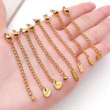 5pcs 304 Stainless Steel Extension Chain Sets End Chains Extension Tails With Clasps Lobster Clasps For Necklace Bracelet Anklet DIY Jewelry Making - Multicolor - View 3