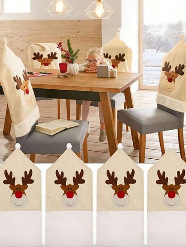 1 Pezzo Cappello a forma di cervo coprisedia decorazioni natalizie per la casa coprisedia per cena cappello natalizio regali forniture per feste