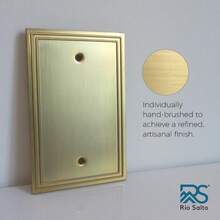 Rio Salto Imperial Collection Metal Gold Light Switch Cover Outlet Covers Brushed Brass Gold Decorative Wall Plate Single Rocker 1 Decora Decoration For Modern Home Living Room Bedroom Bathroom Interior Design Medium Size 4 Pack - BrushedBrassGold - View 2