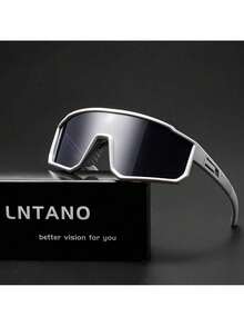 Large Frame Integrated Lens Fashion Multi-Scene Glasses PC Lenses With Silicone Anti-Slip Temples Suitable For Men And Women Multiple Color Options - Purple - View 1