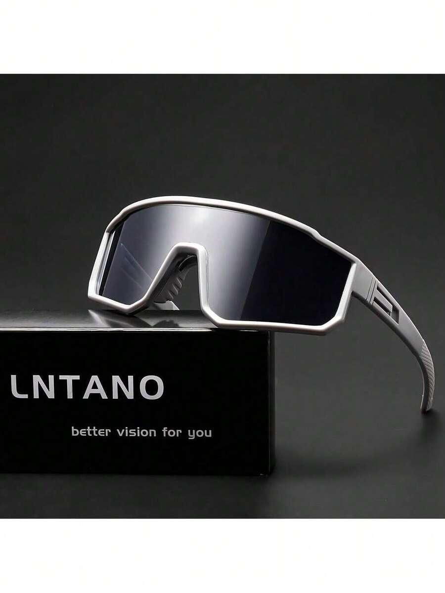 Large Frame Integrated Lens Fashion Multi-Scene Glasses PC Lenses With Silicone Anti-Slip Temples Suitable For Men And Women Multiple Color Options - Purple - View 1