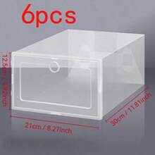 12 hộp đựng giày bằng nhựa trong suốt có ngăn chia - Có thể xếp chồng và gấp lại chắc chắn - Hộp đựng giày đứng, ngăn đựng giày trong suốt cho giày thể thao, giày bốt, giày bệt - Kệ tiết kiệm không gian chống bụi cho gia đình, ký túc xá, lối vào (Không cần lắp ráp), giá để giày, hộp đựng giày, hộp đựng giày - Nhiều màu - Xem 8