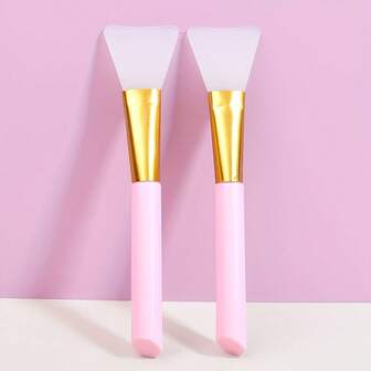 2pcs Silicone Face Mask Brush, Soft Silicone Facial Mud Mask Applicator Brush, Easy To Clean Makeup Cosmetic Beauty Tool, Soft Touch, Face Mask Spreading Tool