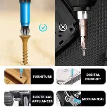 7件套磁性防滑螺丝刀钻头套装 - PH2钻头 25mm-150mm 适用于手动工具 防滑耐磨螺丝刀套装 强磁性 高硬度 超长十字螺丝刀 电动批处理电钻