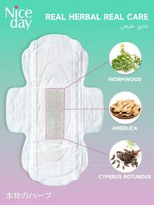 Niceday 48 peças/6 caixas, 245mm de Uso Diário, Absorventes Higiênicos à Base de Ervas, Almofadas de Artemísia, Protetores Higiênicos Ultrafinos para Período, Absorventes Menstruais Super Macios, Contendo Artemísia, Junça e Angélica, Três Ingredientes Herbais, Adequado para Dor Menstrual, Camada Superficial Orgânica, Não Irritante, Respirável e Seco, Alta Absorção, Sem Vazamento