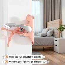 Soft Cartoon Door Quiet Lock Set Cushion Pad, Adjustable Silicone Door Latch Cover, For Noise Reduction, Soft & Comfortable, Suitable For Sleepers And Pets - Fits Most Doors, Home, Library, School Or Daycare - Multicolor - View 6