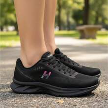 Women's Orthopedic Tennis Shoes For Walking, Gym, Running, And Training - 黑色和粉紅色 - 查看 1