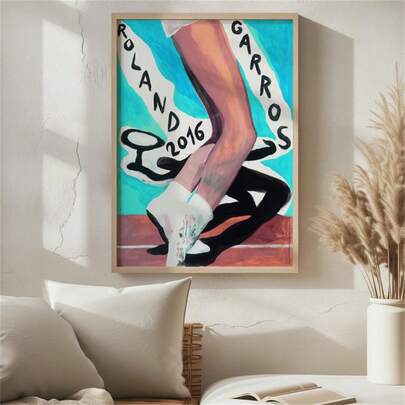 1pc Roland Garros French Open 2016 Poster, Marc Desgrandchamps, Modern French Art, Lithograph, Contemporary Wall Art Posters Canvas Painting Wall Arts Room Home Decoration Unframed