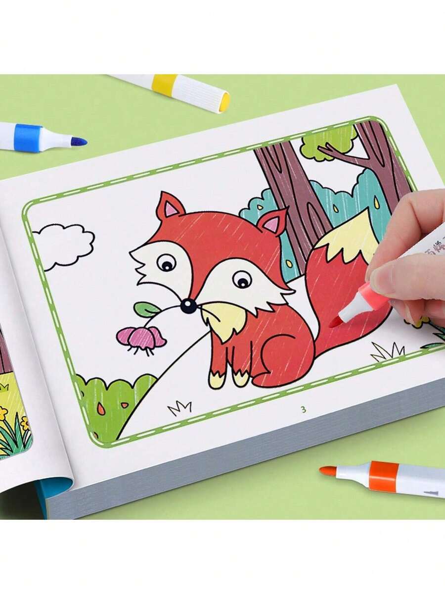 Coloring Book With Colored Pencils, Includes Giraffe, Dinosaur, Zebra, Lion, Rabbit Creative Doodle Themes, Fun & Simple, Develop Drawing & Hands-On Skills, Enhance Focus & Imagination, Suitable For Christmas, Birthday, Party, New Year, Halloween Gifts, Back To School Gifts (Pencils Not Included) - Multicolor - View 1
