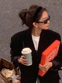 1 Piece Circumference 14.17inch / 36cm Brown High Crown Sponge Headband, Fashionable And Versatile, Simple Style, Suitable For Daily Wear, Shower, Makeup, Matching Outfits, Suitable For Autumn And Winter, Hairband, Women's Headband - 黑色 - 查看 3