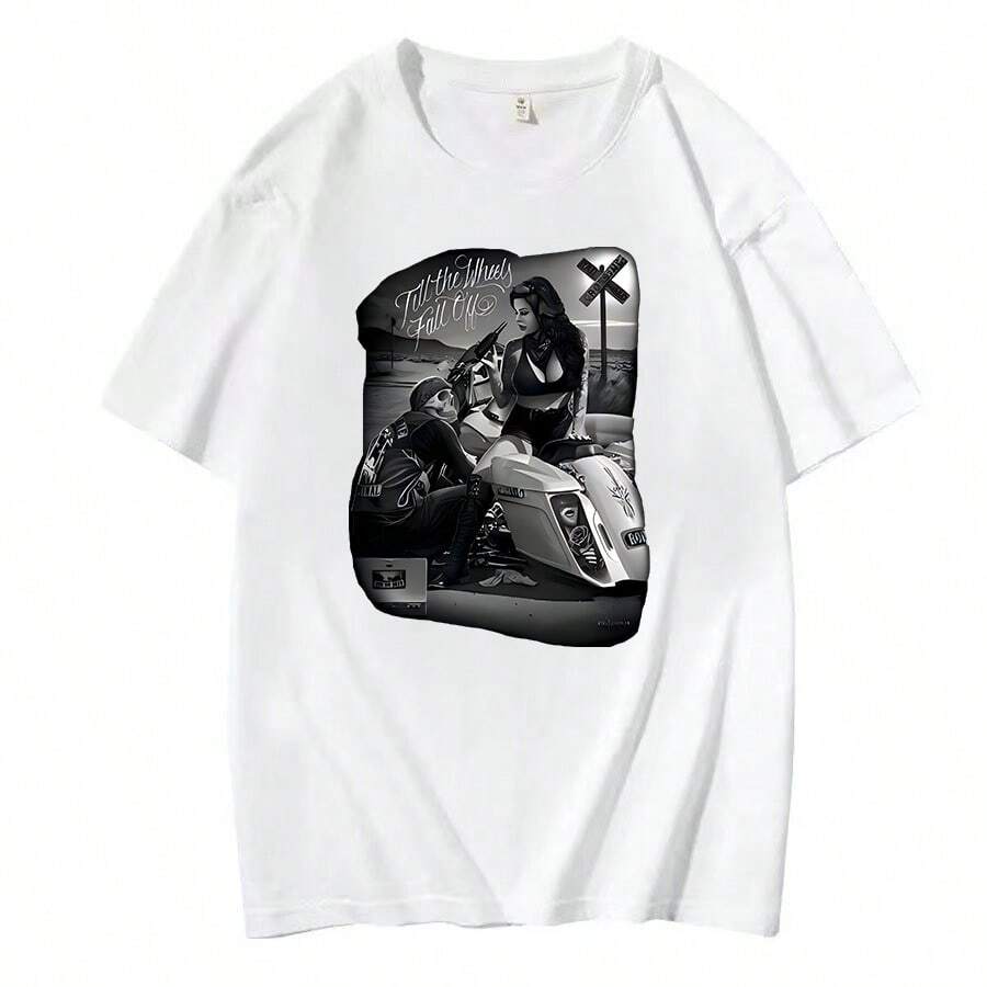 David Gonzales Art DGA Ride Or Die Till The Wheels Fall Of Adult Mens Tee Shirt - trắng - Xem 1