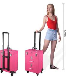 Cosmetic Bag Multipurpose Suitcase Manicure And Makeup - Pink - View 5