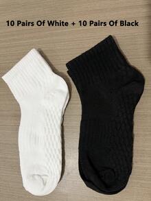 10/5 双装透气运动袜，男女通用防臭短袜，吸湿排汗抗菌轻便踝袜，适合运动和休闲穿着，秋冬季 - 彩色 - 查看 17