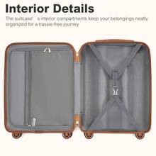 PP Hardshell Luggage 20 24 28 Inch Carry On Cabin Suitcase Expandable TSA Lock 360 Spinner Wheels Lightweight 3 Piece Set Check In Travel Holiday - Dark Green - View 8