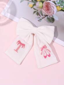1件粉色A-Z 26字母刺繡蝴蝶結髮飾，甜美芭蕾女孩粉色蝴蝶結髮夾，白色布料髮夾，優雅生日女孩頭飾 - 彩色 - 查看 28