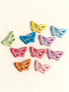 6/10/25/60pcs Oil Drop BB Clips, Colorful Butterfly Elegant Hair Clips, Versatile Daily Casual Hair Accessories, Look Great Any Way You Clip Them - Multicolor - View 6