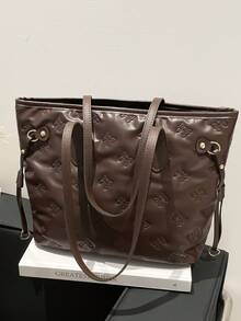 Fashionable Tote Bag For Women, High-Quality Large Capacity Commuter Bag, Niche Design Handbag - Coffee - View 6