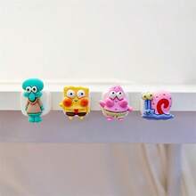 Spongebob Magnetic Cable Organizer, Desktop Phone Charging Cable, Earphone Clip, Cute Cartoon - Multicolor - View 4