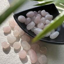 100克天然高品质玫瑰石英碎石，原石抛光鹅卵石，家居装饰，花园装饰，鱼缸装饰，盆栽装饰，许愿瓶，天然石材 - 粉色 - 查看 10