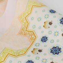 1 pieza Camino de mesa rectangular impreso con diseño de luna y estrellas de poliéster, decoración del hogar para fiestas y cenas de festivales islámicos árabes