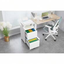 2-Drawer Lockable Filing Cabinet, Under-Desk Metal Rolling File Cabinet Fits Letter/Legal/A4 Size For Home Office, Mobile Filing Cabinet, Assembly Required, Black