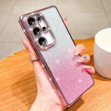 奢华电镀水钻亮片手机壳，兼容 17/16E/15/14/13/12/11/X/XS Max/XR/Pro Plus，三星 Galaxy A02S/A03/A03S/A04/A05/A06/A07/A12/A13/A14/A15/A16/A17/A22/A23/A24/A25/A26/A32/A33/A34/A35/A36/A50/A51/A52/A53/A54/A55/A56/S20/S21/S22/S23/S24/S25/Note20/EDGE，荣耀 Y9s/X9a/X9b/X9c - 粉色 - 查看 3