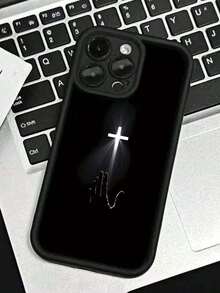 [Local Delivery]Jesus 1pc Black Pattern Reinforced Anti-Shock Anti-Fall Anti-Fingerprint Protective Phone Compatible With 15/15 Plus/15 Pro/15 Pro/11/12/13/14 Pro/XS/XR/11 Pro/11 Pro/12 Pro/12 Pro/13 Pro/13 Pro/14 Pro/14 Pro/14 Plus/Plus/8 Plus/8/SE 2GIF--YOU - Estilo 1 (1 pieza) - Ver 3
