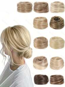 3-Inch Synthetic Hair Bun, Secured With Elastic Bands, Can Clip Onto Hair Ends To Extend Bun, Suitable For Women, Can Be Used As Ponytail