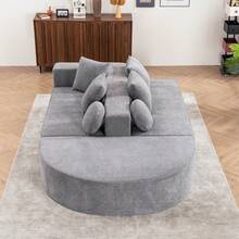 Fully Compressed Boneless Sofa, Living Room/Bedroom Segmented Cloud Sofa, Modern Modular Sofa, No Assembly Required, Comfortable, Skin-Friendly Chenille Fabric - Gray + Chenille + 5 Seat + Foam - View 8