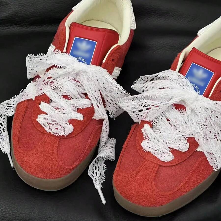 2PcsKorean Lace Bowknot Lace-Up Shoes With Elastic Lace Shoelaces In Black And White - White - View 1