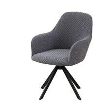 Geometrisches Muster Stoff bequeme passende Einzelstuhlhülle, geeignet für Esszimmer, Schlafzimmer usw. - 08# dunkelgrau - Übersicht 8