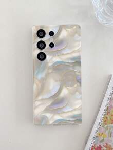 1pc Minimalist Colorful Marble Pattern Transparent Soft TPU Phone Case, Anti-Scratch Anti-Fingerprint Protective Cover With Camera Lens Protection, Compatible With Apple, Nothing, Compatible With Pixel, Compatible With INFINIX, Compatible With Redmi - Multicolor - View 5