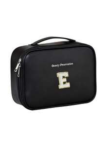 Large Capacity Travel Makeup Bag, Waterproof Leather Organizer Bag, Lettered (A-Z), Multi-Functional Cosmetic Organizer Bag, Zippered Toiletry Bag, Suitable For Makeup Brushes, Lipsticks, Foundation, Serums, Essential Oils, Eyeshadow Palettes, Etc. Ideal For Autumn And Bedroom Decoration. - Multicolor - View 28