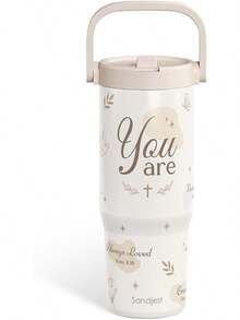 Pink Bow Stainless Steel Straw Lid Tumbler 30oz With Carry Handle For Women Girls, Insulated Travel Coffee Cup, Gift For Sports Outdoor Workout Christmas Birthday - 基督教 2 - 查看 8