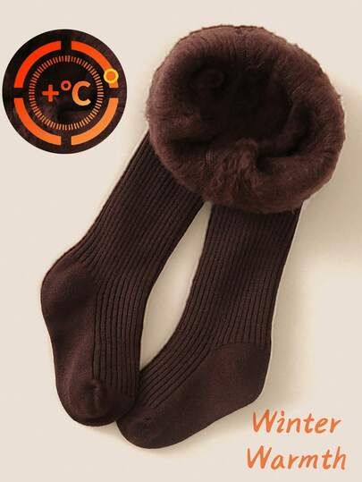 1 Stück Mädchen/Kleinkind/Babys Thermoleggings, weich & bequeme gerippte Leggings, warm & kuschelig für Herbst/Winter Alltagskleidung, Schule, Reisen, Feiertage