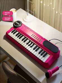 Piano de brinquedo infantil com 37 teclas, microfone e alto-falantes duplos, ideal para crianças de 3 a 8 anos. Ótimo presente de aniversário ou Natal.