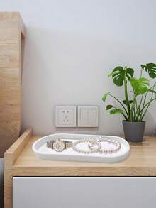 1个/2个装白色硅胶浴室梳妆台收纳托盘和厨房收纳托盘。适用于存放化妆品、香水、蜡烛、皂液器、调味品等。白色装饰托盘，适合家居装饰、卧室、客厅和厨房收纳。 - 彩色 - 查看 4