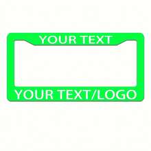 1pc Customizable Personalized Metal License Plate Frame, Custom Text License Plate Frame, 52.5x13cm, 2D Flat, Suitable For  License Plate Frames, License Plate Frame Covers, Car Accessories, Christmas Halloween New Year Holiday Gifts - Multicolor - View 8