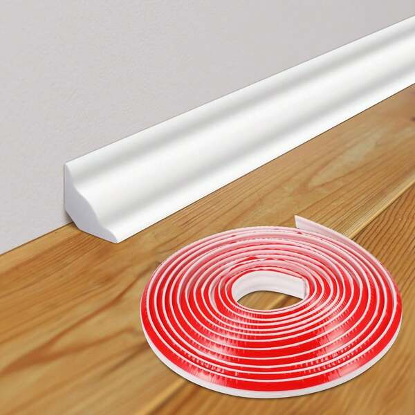 1pc 2m/39.37in Self-Adhesive Wall Corner Trim Molding, Ceiling Baseboard Edge Decorative Strip, DIY Home Decor