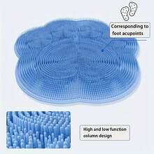 1pc Non-Slip Shower Foot & Back Scrubber Mat - Easy Clean Bath Massage Pad For Enhanced Exfoliation And Relaxation - Multicolor - View 8