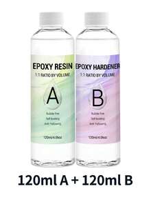 1:1 Epoxy Resin 240ml/500ml Transparent Epoxy Resin Kit, Self-Leveling, High Gloss, Non-Yellowing, Bubble-Free Casting Resin, Ideal For Crafts, Tabletops, DIY - Epoxy Resin - View 3
