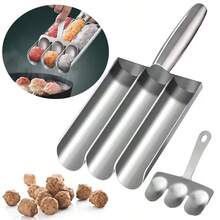 4tube Meatball Maker, Manual Meatball Maker, Kitchen Meatball Maker, Household Meatball Maker, Meatball Spoon, Meatball Scoop Maker, Non-Stick Fish Ball Maker, Kitchen Supplies, Kitchen Tool Kitchen Accessories - Multicolor - View 11