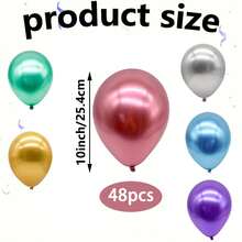 48 Stück 10 Zoll Metallic Glitzer Ballons für Weihnachten Silvester Party Dekorationen, Feiertag Geburtstag Hochzeit Ballons in verschiedenen Farben