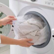 2 Pcs Mesh Laundry Bags White Drawstring Garment Bags Travel Delicate Wash Bags Washable Clothes Bags Net Bra Washing Bag Underwear Lingerie Washer Bags Blouse Socks - 白色 - 查看 2