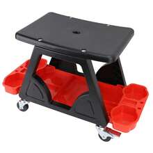 Taburete mecánico con ruedas, silla mecánica de alta resistencia, cómodas ruedas portátiles cómodas para lámina automática - Negro - Ver 6