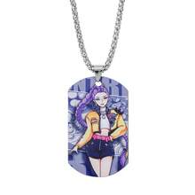 1pc Metal Craft, Alloy Necklace, Time Gem Heart Shaped Pendant Necklace, Colorful Heart Pendant - Multicolor - View 8